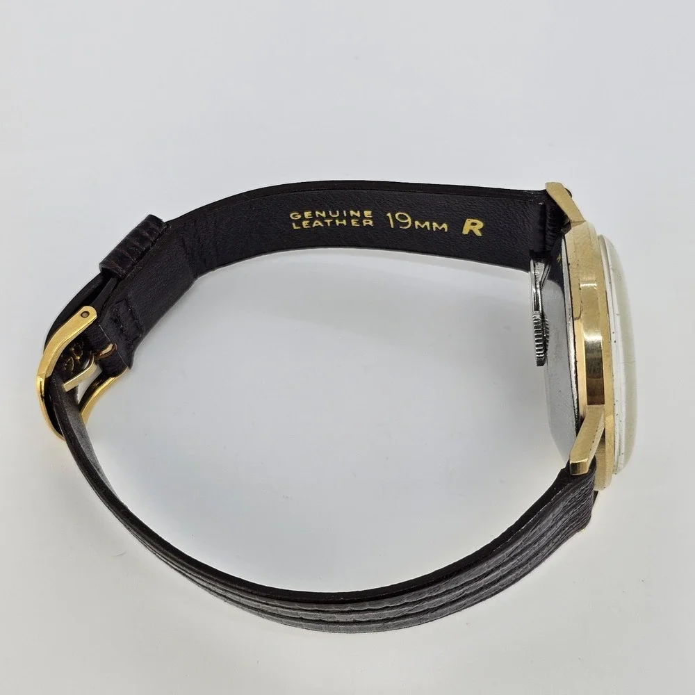 VTG Timex Electric Watch Men 35MM Rear Crown NEW Brown Leather Bands NEW Battery
